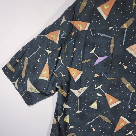 SOLD Campia Moda Men's Vintage Blue Martini Shirt - Picture 7 of 7